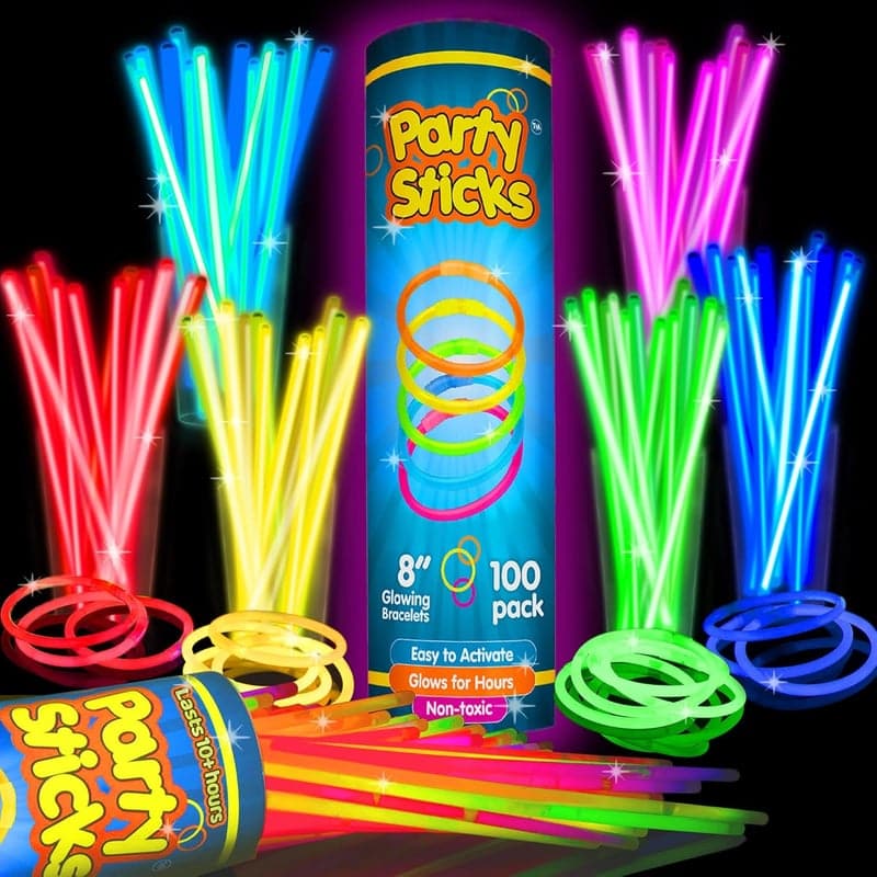 Glow Decorations - 100 Neon Glow Stick Party Favors