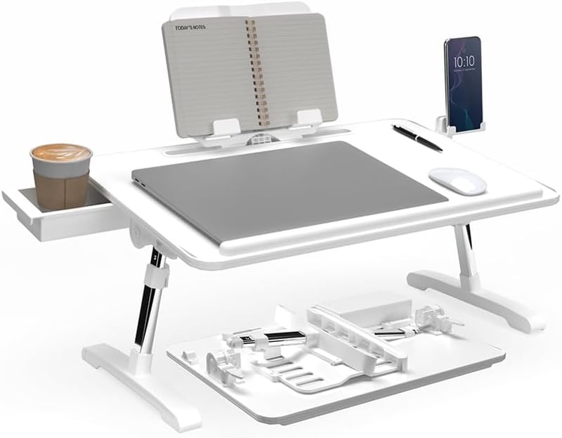 Portable Adjustable Workstation Lap Desk – White