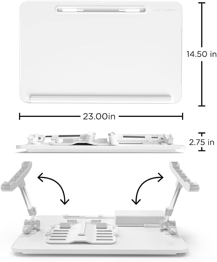 Portable Adjustable Workstation Lap Desk – White