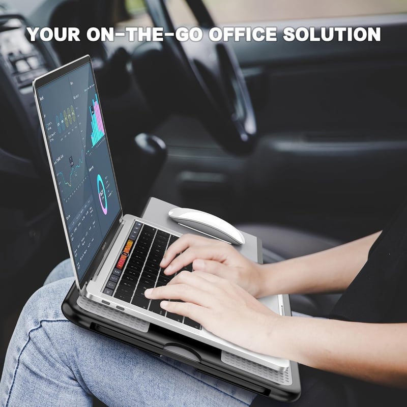 Portable Laptop Lap Desk with Mouse Pad and Heat Shield