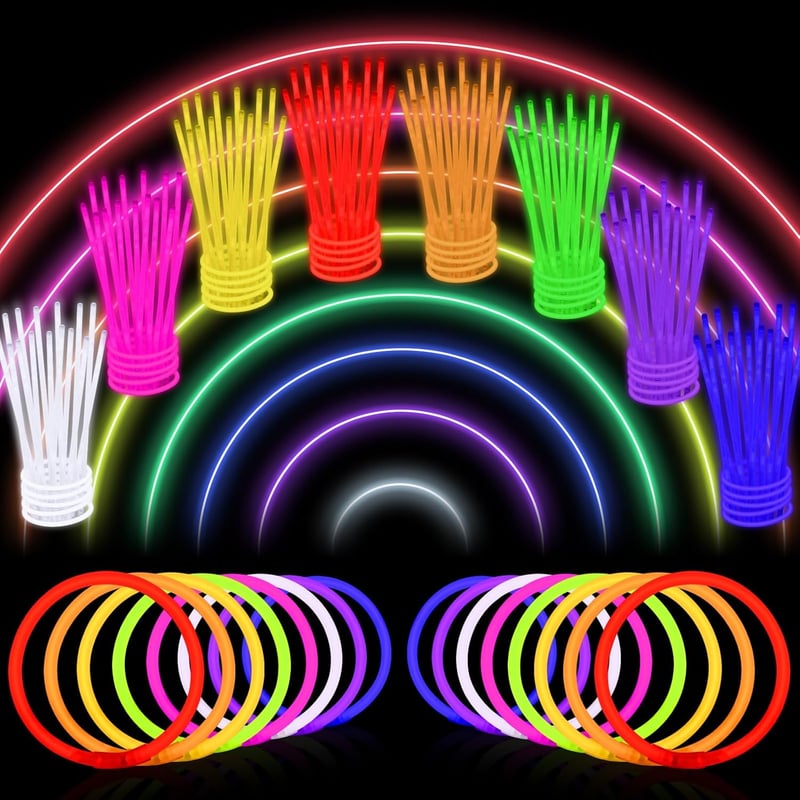 Glow Sticks Party Supplies - 100 Pack Neon Bracelet & Necklace