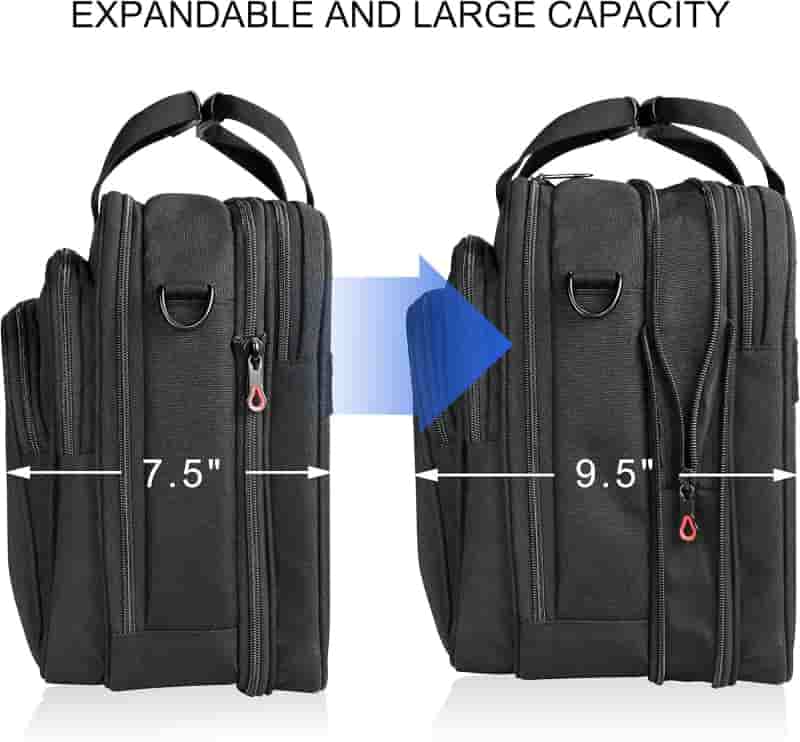 Expandable Laptop Briefcase, Water-Repellent, Fits 17.3
