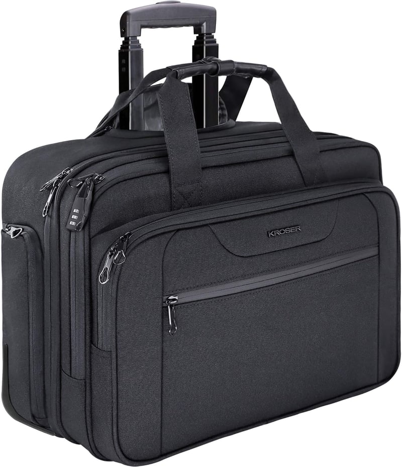 Rolling Laptop Bag with RFID Pockets, Fits Up to 17.3