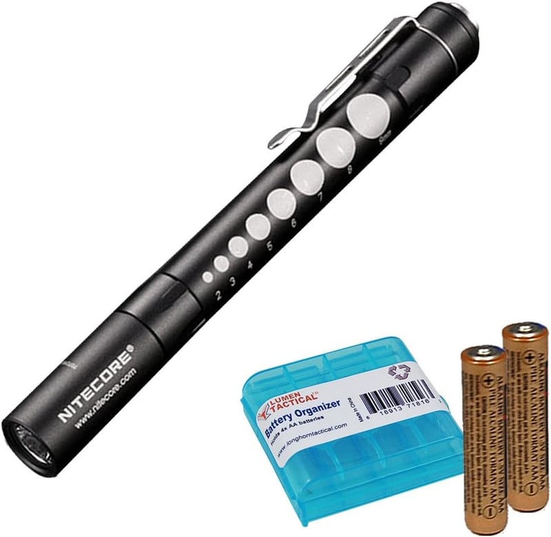 Medical LED Penlight Flashlight with Pupil Gauge, 180 Lumens (Black)