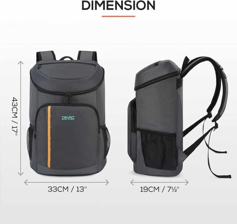 Insulated Cooler Backpack, 30-Can Leak-Proof Design
