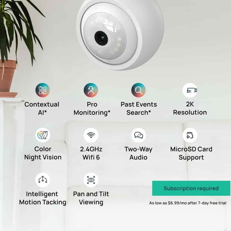 Wireless Security Camera Bulb with 360° View & AI Motion Detection