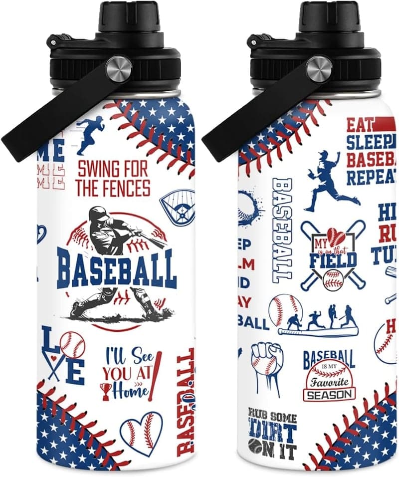 Baseball Lover 32oz Insulated Water Bottle