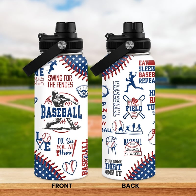 Baseball Lover 32oz Insulated Water Bottle