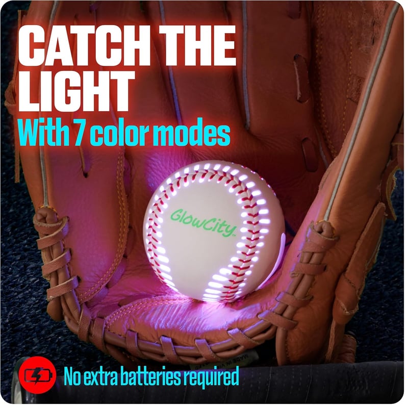 LED Leather Baseball: Rechargeable Light-Up for Kids 8+