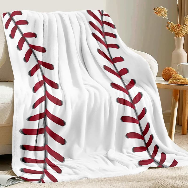 Baseball Fleece Blanket for Kids, Soft Gift for Boys & Girls