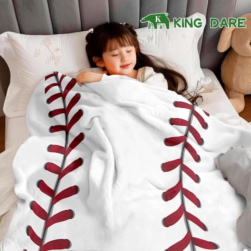 Baseball Fleece Blanket for Kids, Soft Gift for Boys & Girls