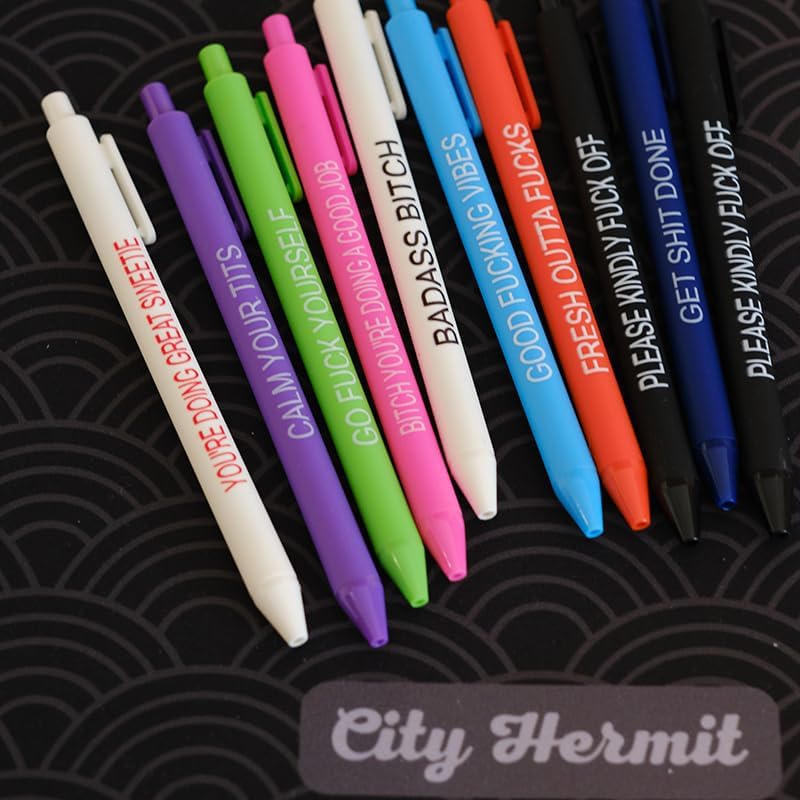 Funny Days of the Week Swear Word Pens – 11-Piece Office Gift Set