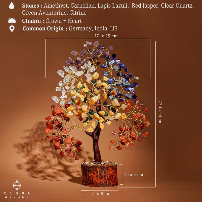 7 Chakra Crystal Tree - Handmade Bonsai for Home & Gift