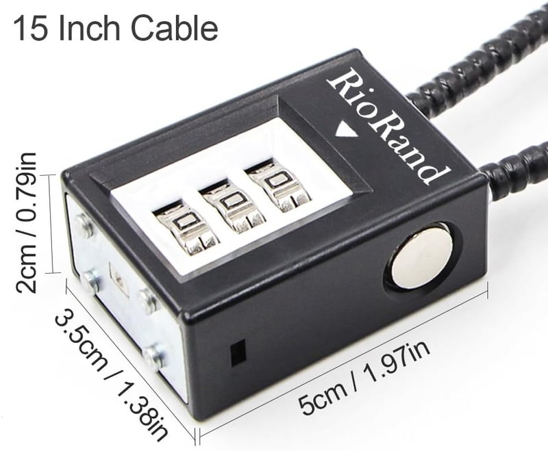 Gun Cable Lock - 3-Digit Combination, 15-Inch Length