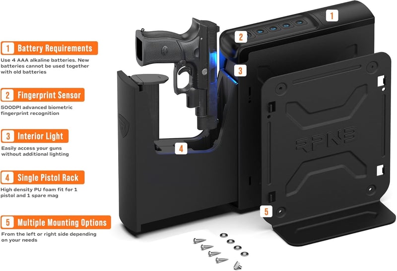Biometric Quick-Access Gun Safe with Sliding Door