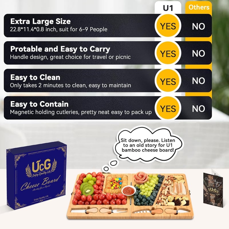 Housewarming Bamboo Charcuterie Board Set