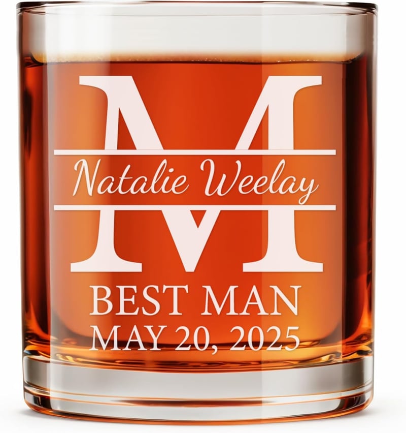 Father's Day Custom Engraved Whiskey Glasses, 11 oz, 16 Styles