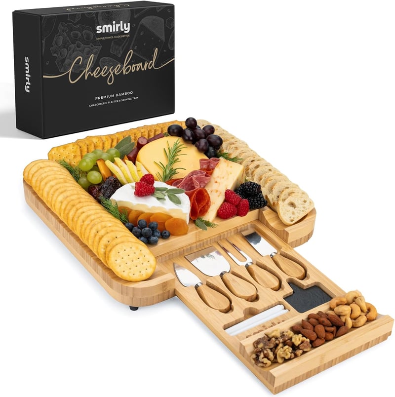 Wedding & Housewarming Bamboo Cheese Board Gift Set