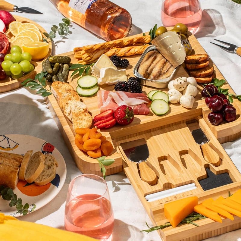 Wedding & Housewarming Bamboo Cheese Board Gift Set