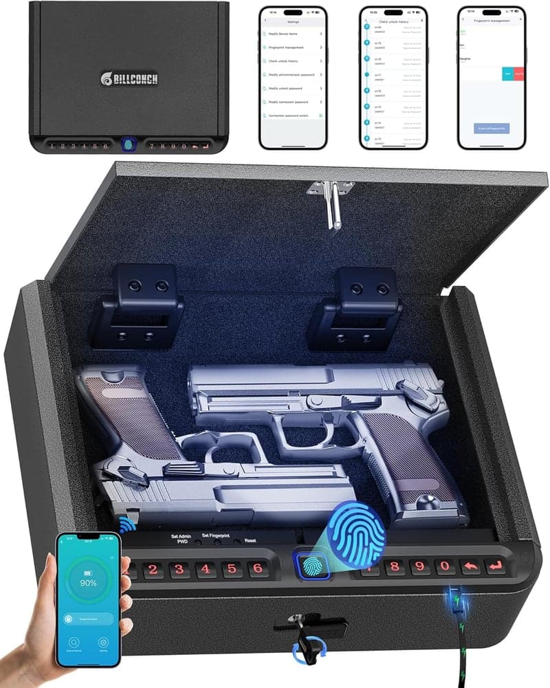 Biometric Handgun Safe with Quick Access Lock Options