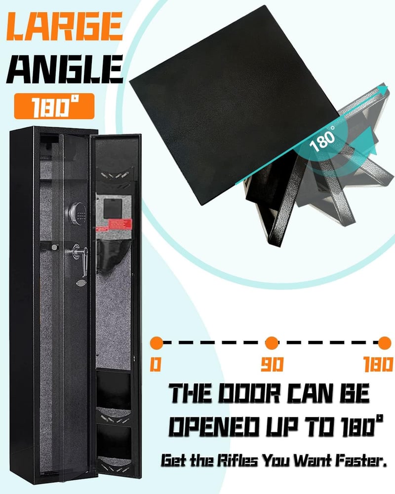 Electronic Gun Safe for Rifles & Pistols with Shelf