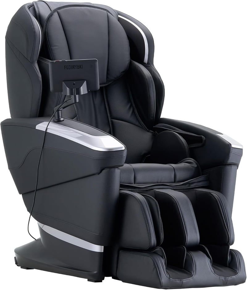 5D Massage Chair with AI, Stainless Steel Base, Onyx Finish