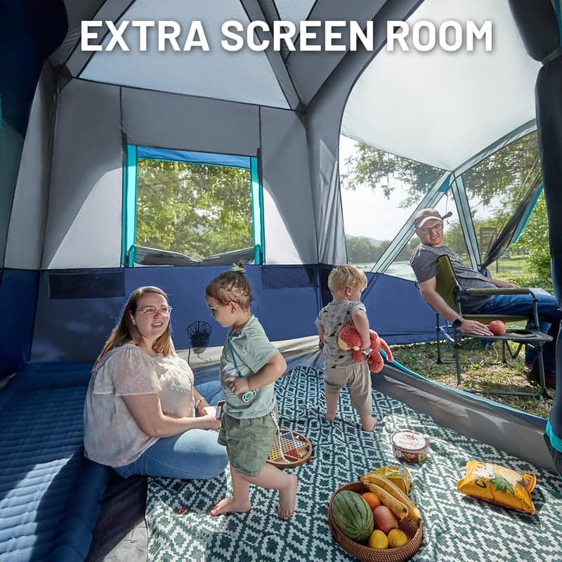 Family SUV Tent with Screen Porch and Awning, Weatherproof Design
