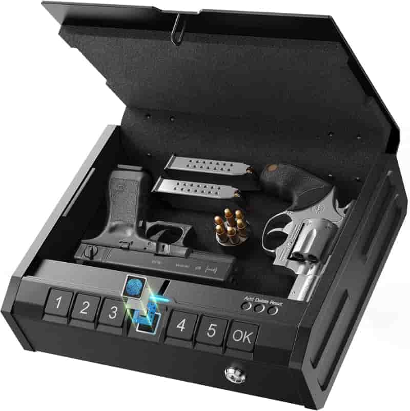 Biometric Handgun Safe with Keypad Lock