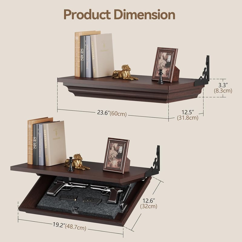Gun Shelf with Automatic Lock & Hidden Compartment