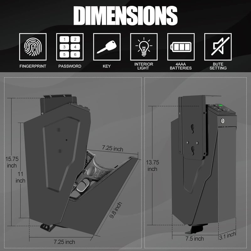 Biometric Handgun Safe with Fingerprint & Keypad