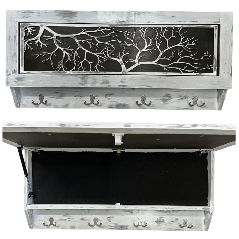 Hidden Gun Storage Coat Rack – Winter Tree Design