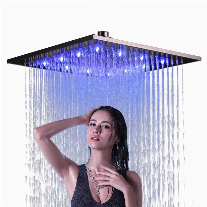 LED Rainfall Shower Head, 16