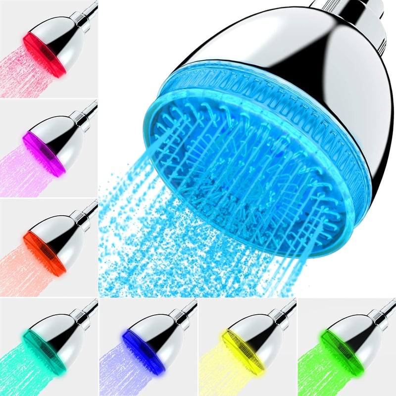 LED Shower Head with 7-Color Light for Kids & Adults