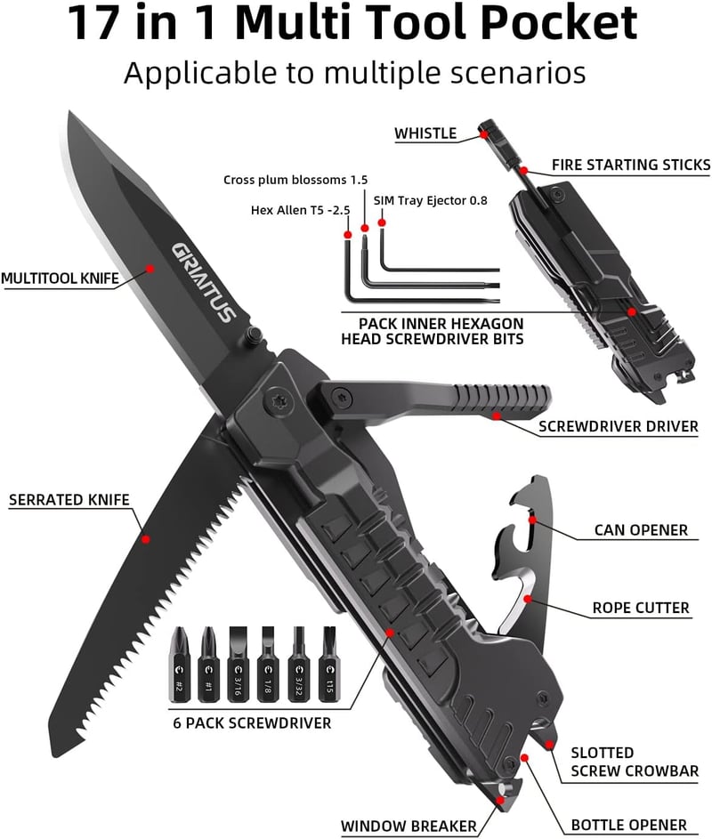 All-in-One Multitool Knife: Camping & Survival Essential