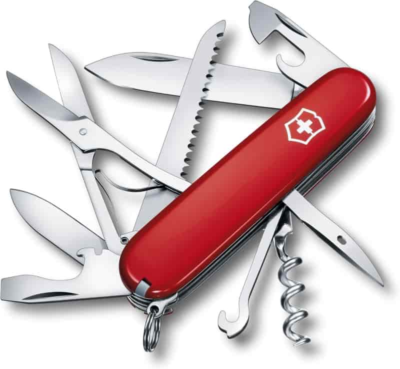 Swiss Army Huntsman Knife, 15 Functions, Red