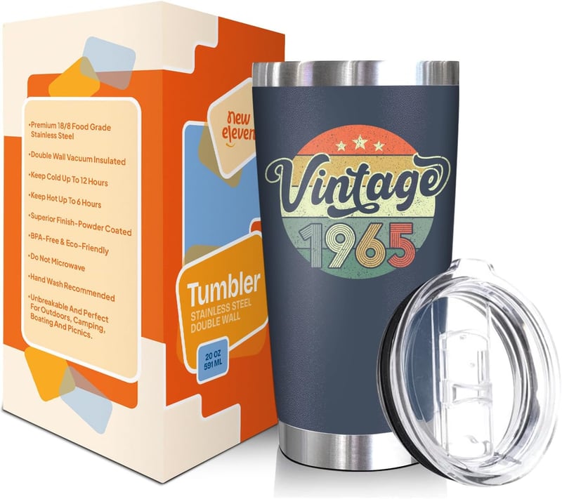 60th Birthday 20 Oz Tumbler for Men and Women