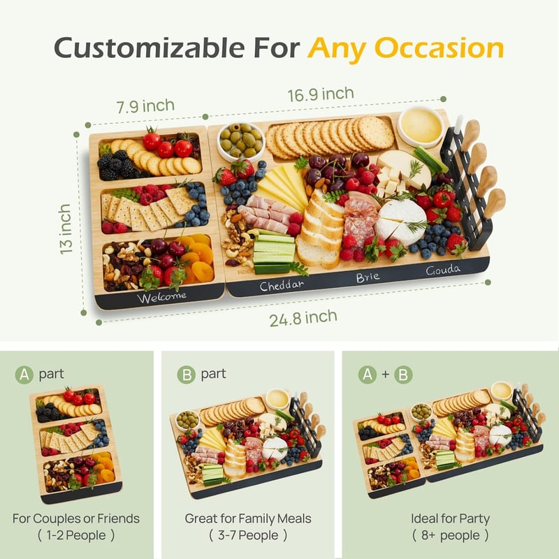 Housewarming Bamboo Charcuterie Board Set