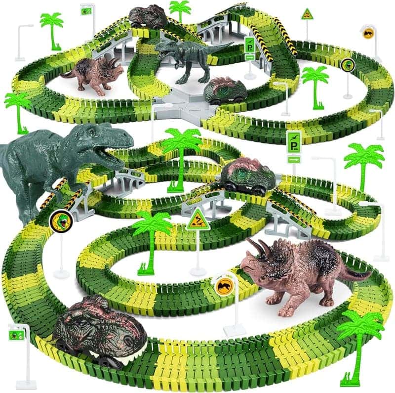 Dinosaur Track Playset with Cars – Gift for Kids Ages 3-6