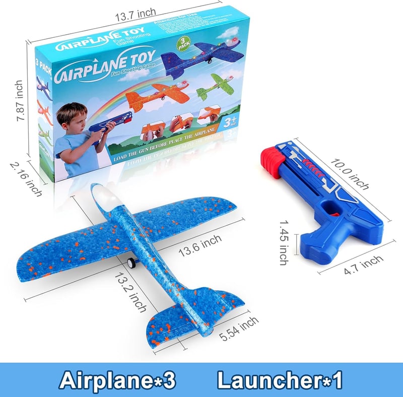 Birthday Gift LED Foam Airplane Launcher Toys for Kids