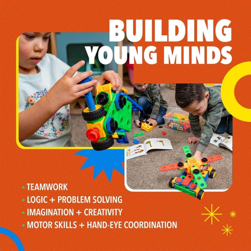 STEM Building Blocks Set for Kids 3+ │ 101-Piece Educational Toy