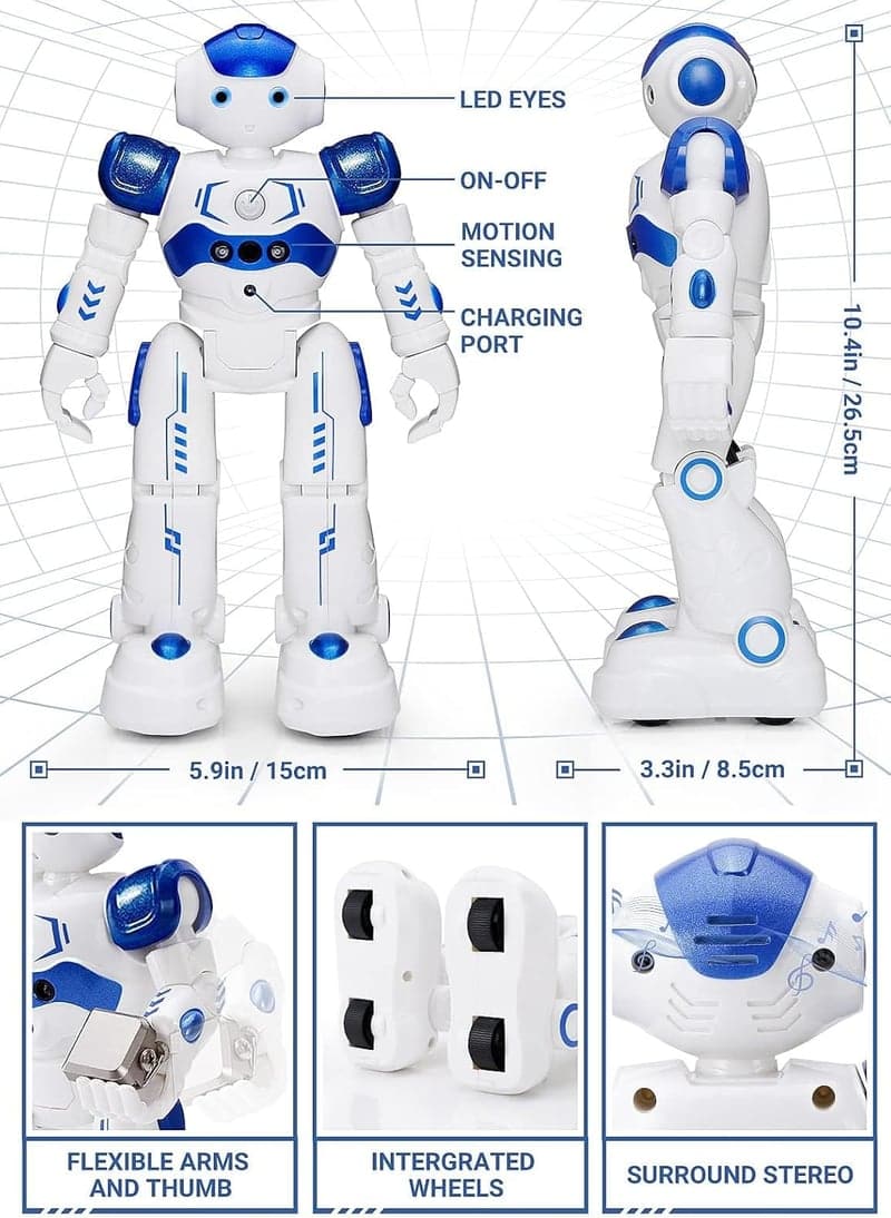 Programmable RC Robot Toy for Kids - Gesture & Remote Control