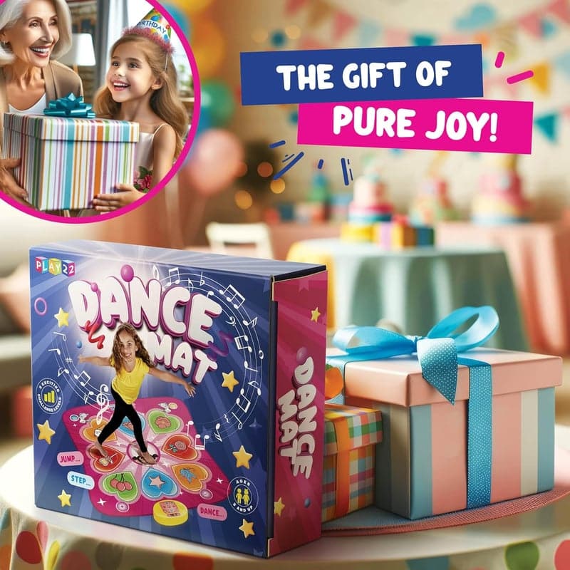 Birthday Dance Mat for Kids with LED & Music