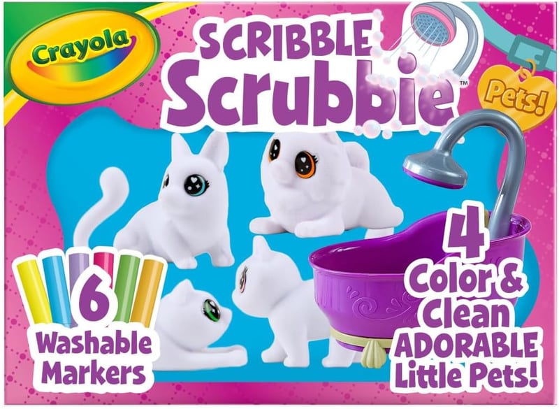 Kids Washable Pet Care Set: Scribble Scrubbies Tub