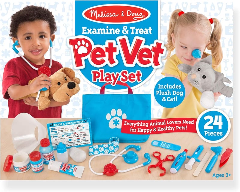 Kids' Pet Vet Play Set – 24-Pc Pretend Veterinary Kit for Ages 3+
