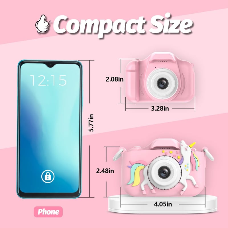 Kids Camera with Soft Cover, Perfect Gift for Ages 3-8