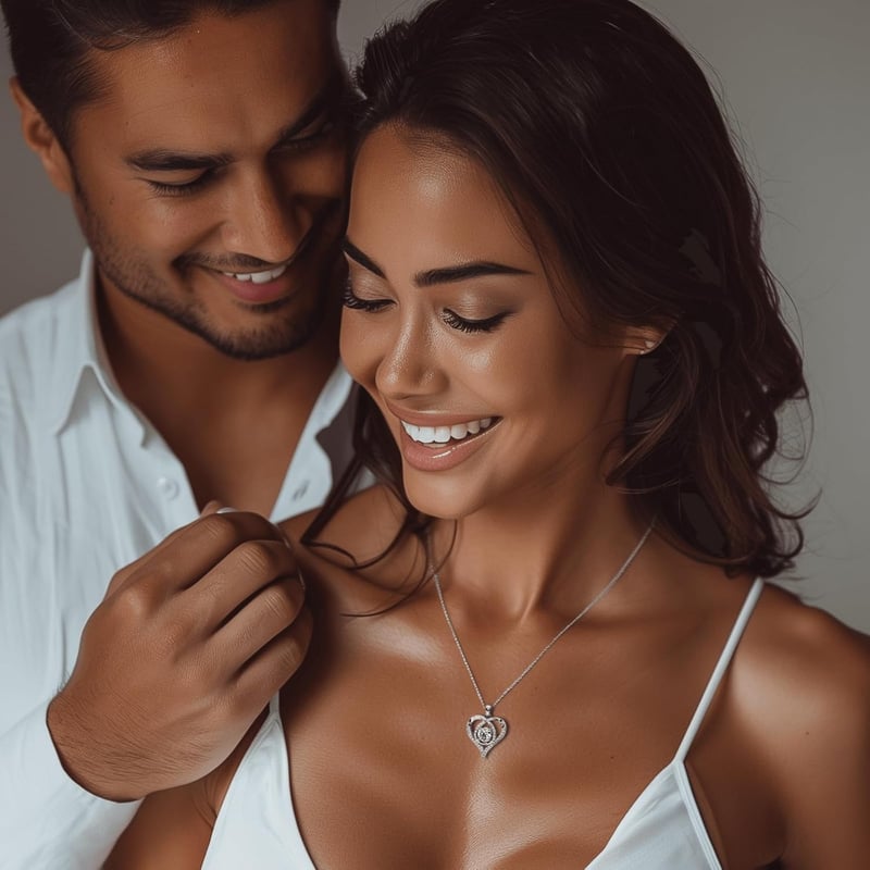 Anniversary Heart Necklace S925 Moissanite for Women