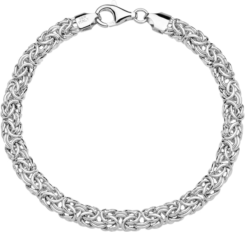Italian 925 Silver Byzantine Bracelet