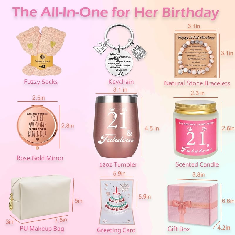 21st Birthday Gift Box for Women – Unique Keepsake Basket
