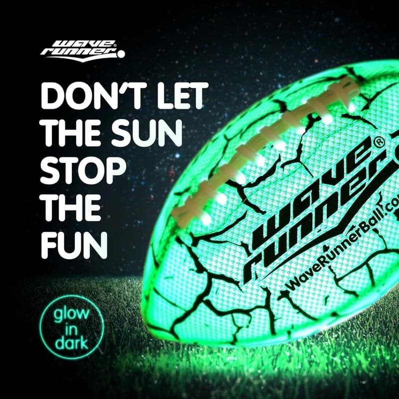 LED Glow-in-Dark Football with Pump & Batteries
