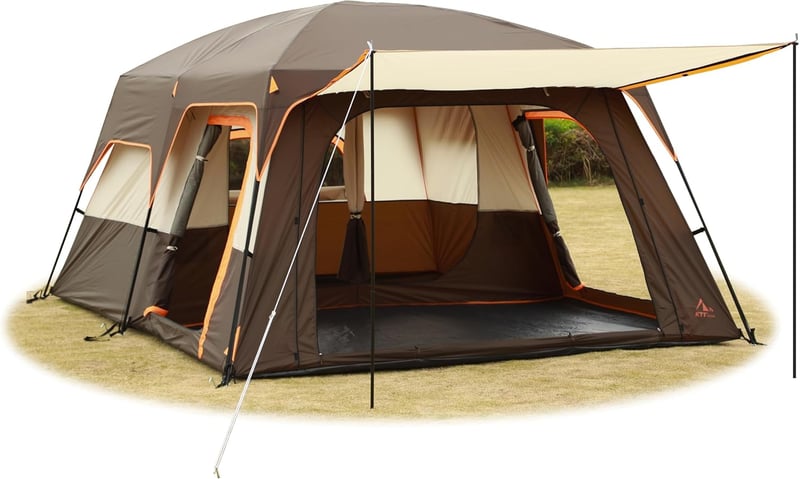 Extra Large Family Tent for 10-14 People, 2 Rooms, Waterproof